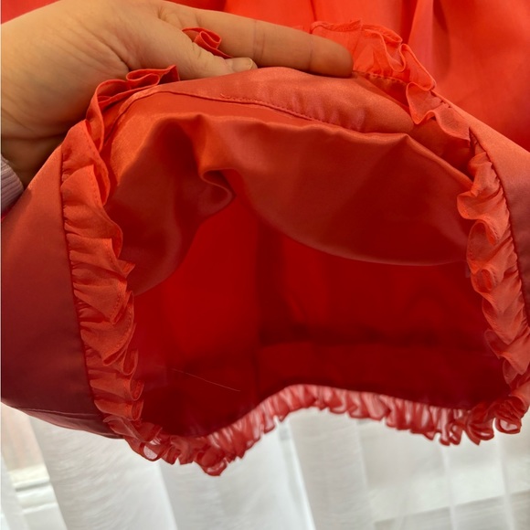 Strapless Coral Cupcake Dress 100% Silk - Picture 3 of 6